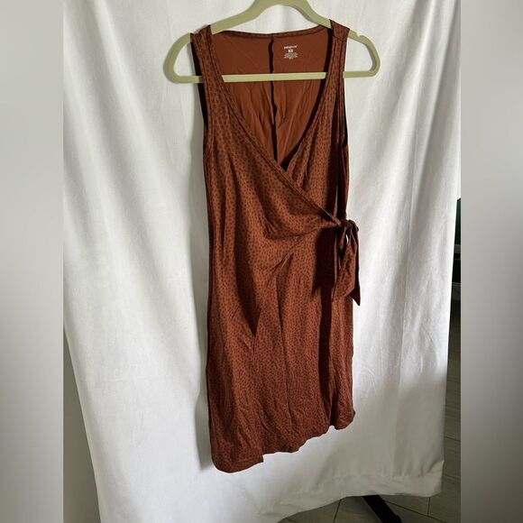 PATAGONIA Brown Wrap It Up Dress Size M - Picture 2 of 6